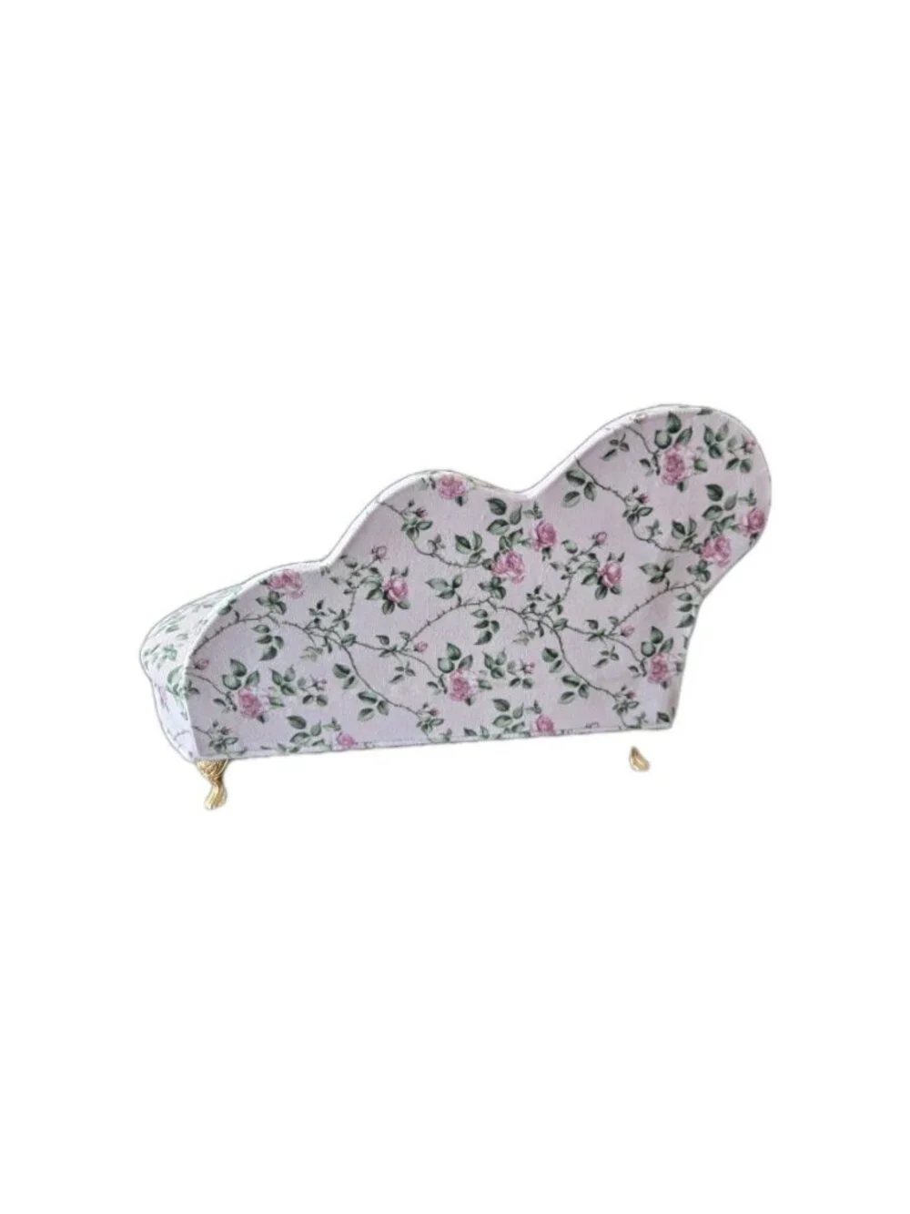New Pink Roses Victorian Doll Chaise Jewelry Box Organizer Couch Jewelry Box